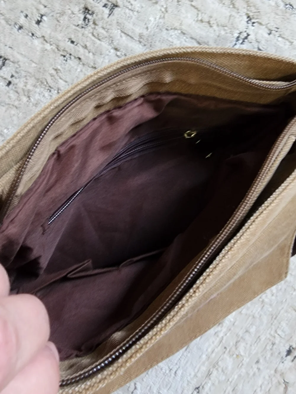 Gustin Brown Canvas Crossbody Bag for Men